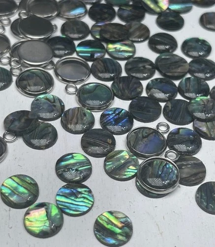 Real Paua Abalone Shell Cabochons, Bezels Earrings & more DIY JEWELRY MAKING Kit image 7