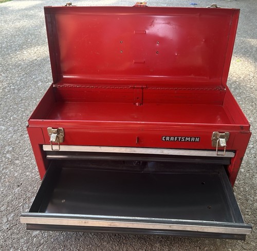 Vintage Craftsman 3 Schubladen Metall Werkzeugkiste Truhe rot 20,5" x 8,5" x 12" 65408 - Bild 7 von 9