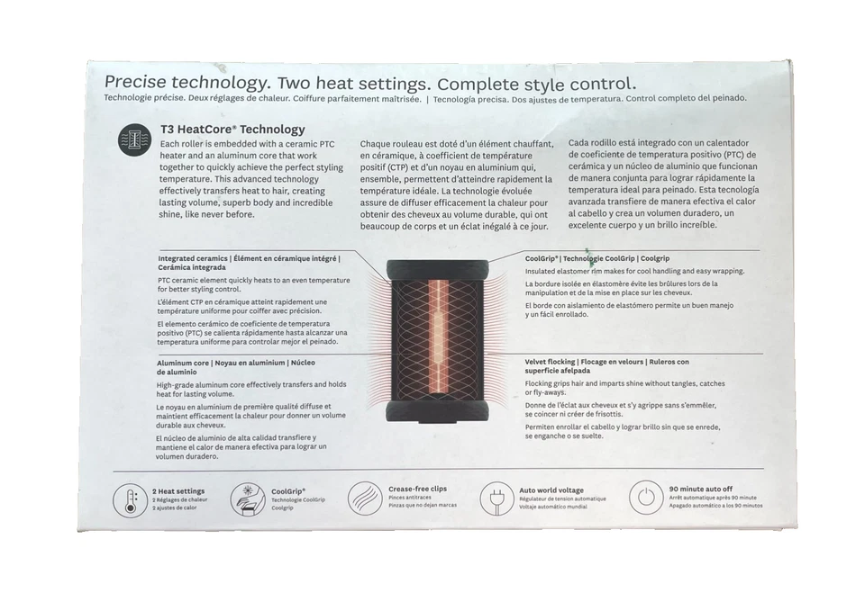 T3 - Volumizing Hot Rollers LUXE, Hair Curler Set, Set of 8-4 XL and 4 L (E515) - Image 3 of 4