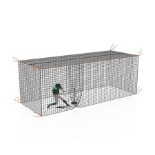 8x8x20 /10x10x35/12x12x55ft Heavy Duty Enclosed Batting Cage Net With Door, O...