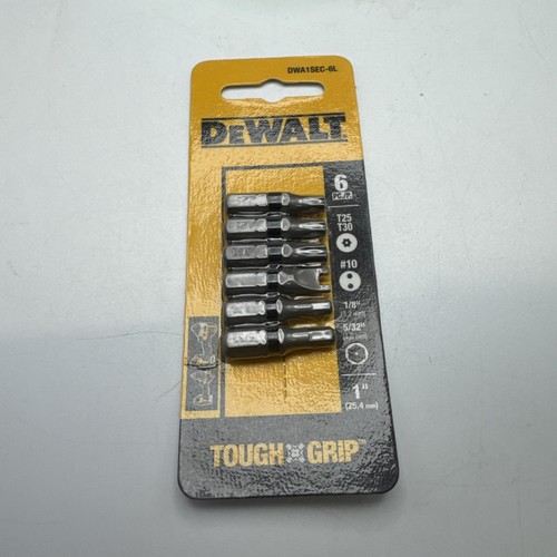 Lot Of 11 DeWALT 6 Pack Bit Set Tough Grip DWA1SEC-6L New In Package - Picture 2 of 4