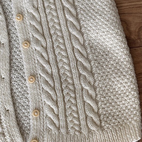 Vintage Handmade Cable Knit Waistcoat Aran Style Sleeveless Fisherman Cottage M - Picture 2 of 7
