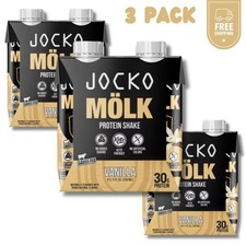 (3 pack) Jocko Fuel Protein Shake, Vanilla, 11oz, 4 Count, 30g Protein 10.72 per gallon