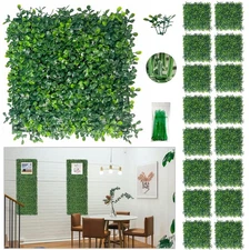 Artificial Grass Wall Panels,10"x 10"(16Pcs) Boxwood Privacy Faux Green Wall ...