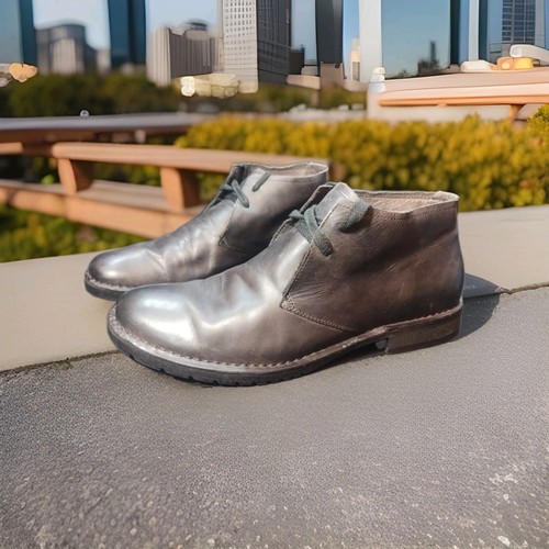 JOHN VARVATOS STAR Leather Hipster Chukka Boots Gray Sz 11M F1183L3B Y243B EXCEL - Picture 2 of 14