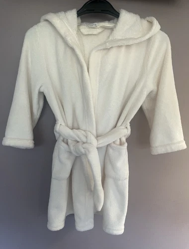H&M HOME GIRLS WHITE FLUFFY UNICORN DRESSING GOWN - AGE 4-6 YEARS - Picture 2 of 7