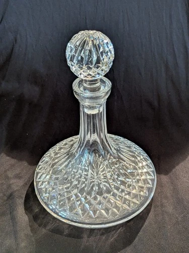 Waterford Lismore” Ship Decanter - Vintage - Faceted Stopper - 10”