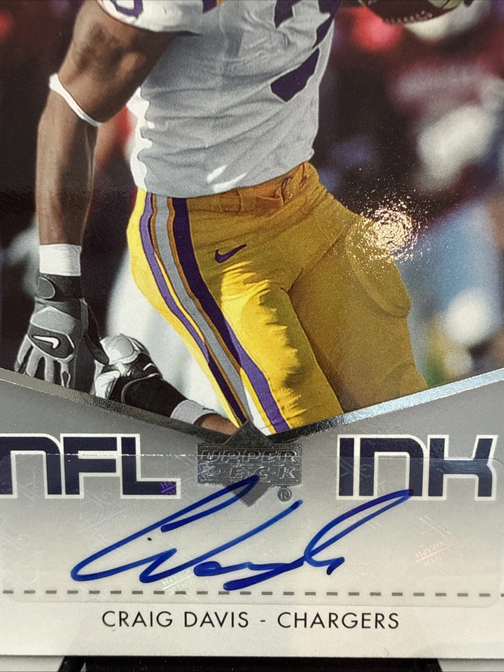 2007 Upper Deck NFL Ink Craig Davis Auto! LSU Tigers!  San Diego Chargers !! - Image 3 of 4