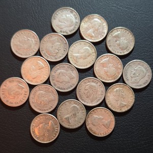 Lot of 17 Canada 80% Silver 10C Coins 1.395oz/1.116oz ASW '39-'64 Bluenose Sch..