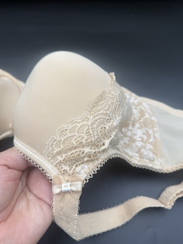 Elomi Amelia Size 36 L Nude Full Coverage Bandless Spacer Underwire Bra St:8740 - Picture 6 of 14