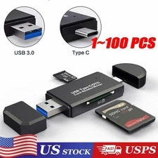Card Reader USB 3.0 Type C Micro TF OTG Smart Memory Adapter Laptop Computer lot