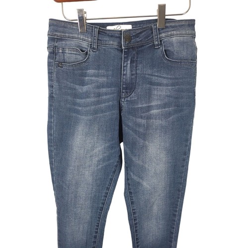 Lola Alexa Dan High Rise Skinny Leg 27/2 Womens Medium Wash Raw Hem Bottoms - Picture 2 of 7