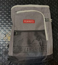 Snoopy Peanuts Backpack Gray School Bag Cartoon Character Kids Travel Bag