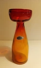 Vintage Blenko Glass 722M Tangerine Candle Holder Vase 9"