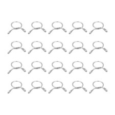 Fuel Line Hose Clips, 20pcs 11mm 304 Stainless Steel Tube Spring Clamps(Silver)