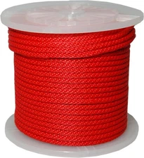 T.W Evans Cordage Co. 98333 3/8-Inch by 300-Feet Solid Braid Derby Rope, Red