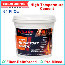 Rutland Refractory Cement 64 Fl Oz High Temperature Cement For Fireplace, Stove
