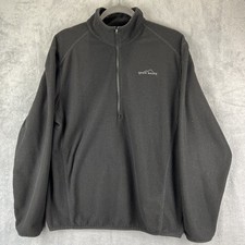 Eddie Bauer Pullover Adult Medium Black 1/2 Zip Waffle Knit Mock Neck Sweatshirt
