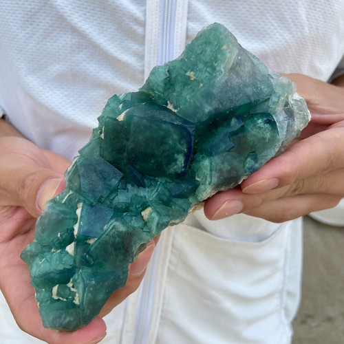 1.5LB NATURAL Green Cube FLUORITE Quartz Crystal Cluster Mineral Specimen - Picture 2 of 10