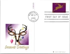 Dr Jim Stamps 20C Seasons Greetings Reindeer First Day Issue Fleetwood Card