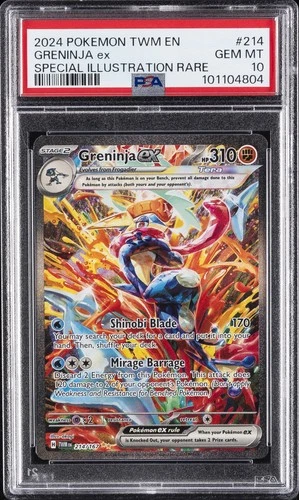 2024 POKEMON TWM EN-TWILIGHT MASQUERADE #214 GRENINJA EX PSA 10