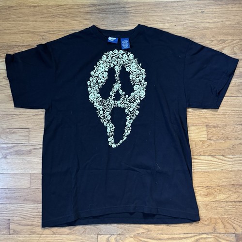 Vintage Y2K Scream Ghostface Skulls Bones Skeleton Horror Black T-shirt Men’s XL - Picture 2 of 6