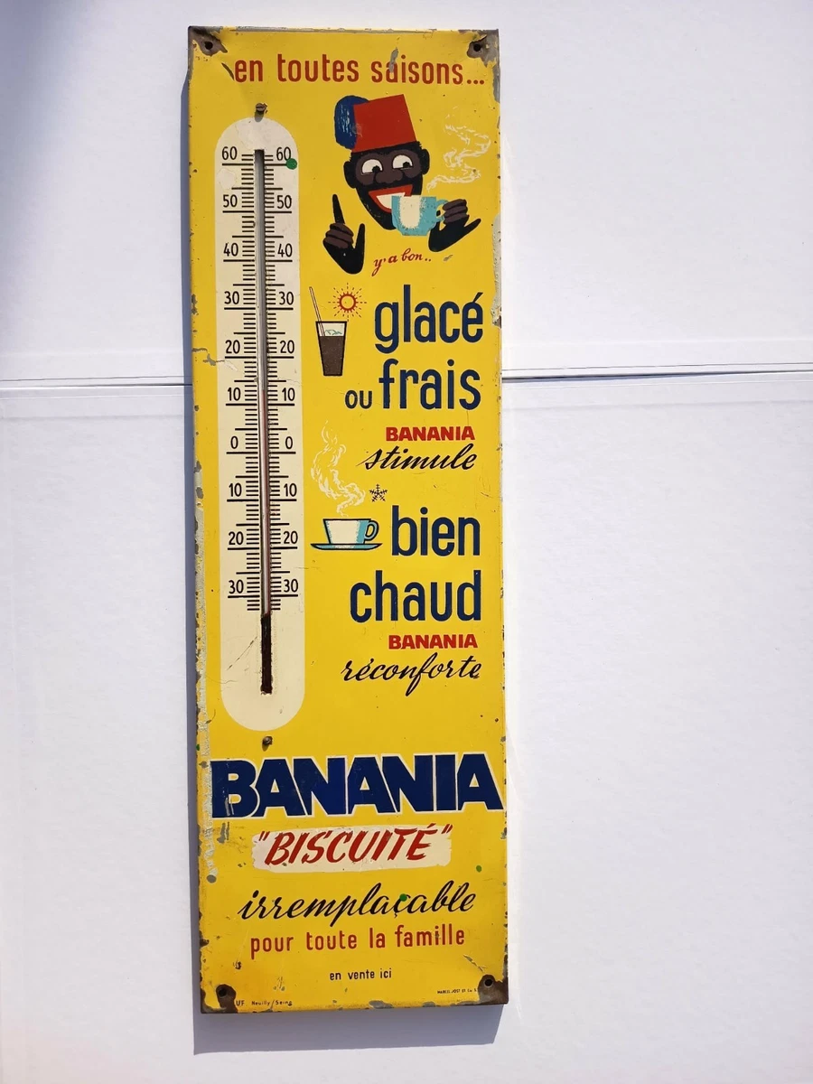 Thermomètre émaillé bombé hauteur 30cm : RENAULT SERVICE