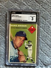 1954 Topps # 32 - Duke Snider CSG 3 clean great color