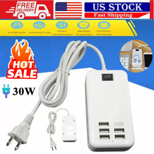 Multi 6 Port USB Hub Wall Charger Station Fast Charging AC Power Adapter Desktop