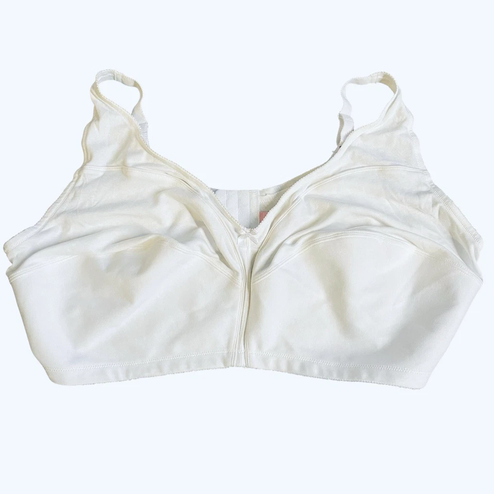 Sujetador inalámbrico de algodón Comfort Choice blanco cobertura completa talla 54DDD Foto 4 de 4