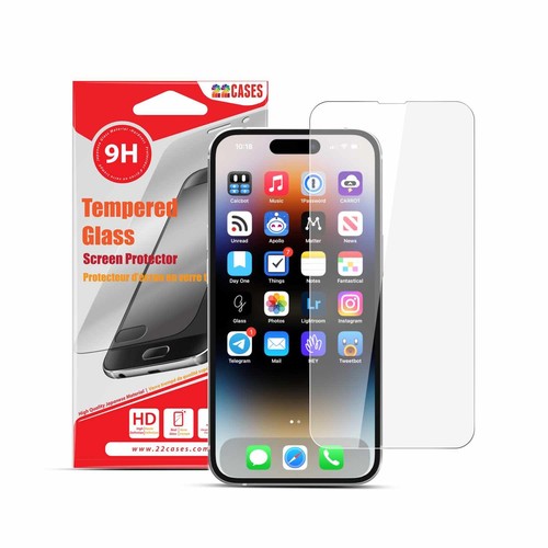 22 cases Tempered Glass Screen Protector for iPhone 15 Pro Screen Protectors - Photo 4 sur 4