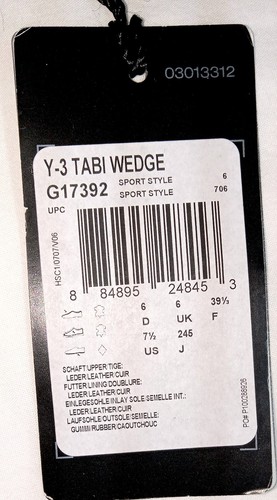 RARE ADIDAS Y-3 Tabi Wedge Heel Sandal YOHJI YAMAMOTO Japanese design SIZE 7.5 - Picture 13 of 15