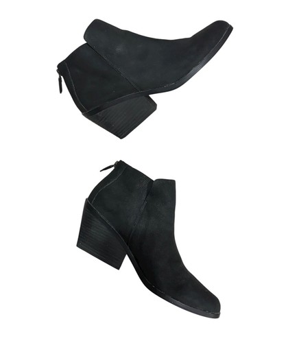 EILEEN FISCHER Suede Booties Women's Heeled Ankle Boots Black *READ* Size 8.5 - Picture 2 of 15