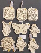 9 LOT MAKE MARKET DIY PLYWOOD CRAFTS HALLOWEEN WOOD LED LIGHT UP SPIDER WEB RARE