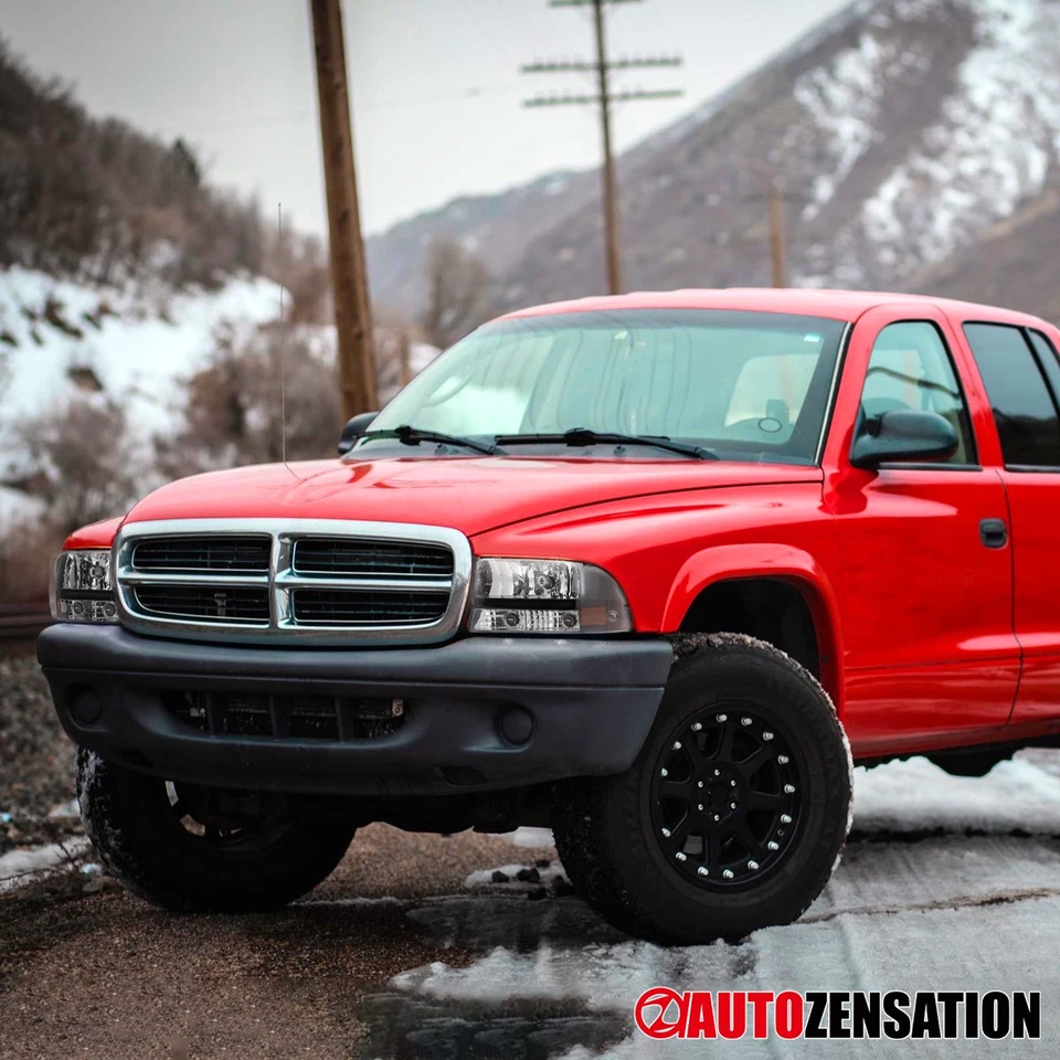 Fit 1997-2004 Dodge Dakota 98-03 Durango Black Headlights Headlamps Left+Right Foto 3 de 4