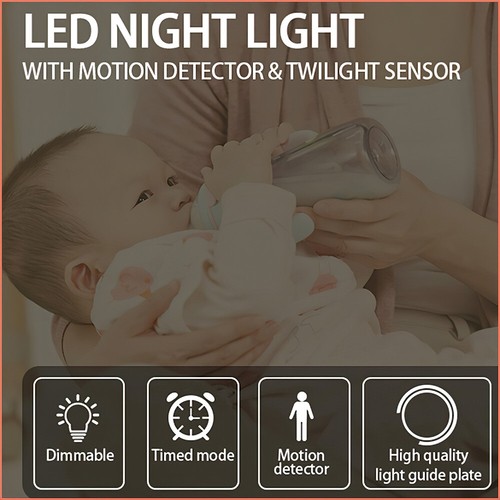Plug In PIR Motion Sensor Hallway Plug Socket LED Home Night Light Lamp Safe - Picture 10 of 14