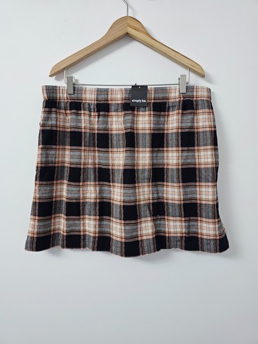 Simply Be Minirock Damen Größe UK22 kariert knielang gefüttert mit Taschen