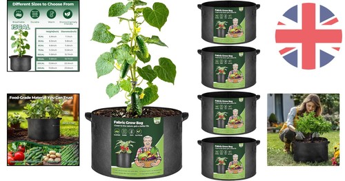 Large 15 Gallon Planting Bags with Excellent Drainage - 5 Pack for Garden Lovers - Picture 2 of 10