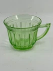 Vintage Federal Green Depression Glass Colonial Fluted Rope Cup Made In USA