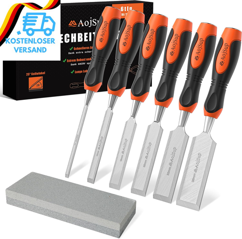 Aojsup Stechbeitel Set Für Holz 6Tlg. Inkl. Scharfes Stecheisen Set (6, 12, 19, - Bild 12 von 12