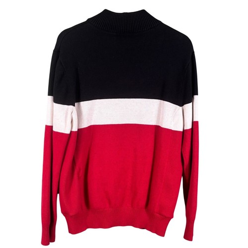 Harley Davidson Men M Color Block Tight Knit Turtle Neck 1/4Zip Darting Sweater - Picture 2 of 10