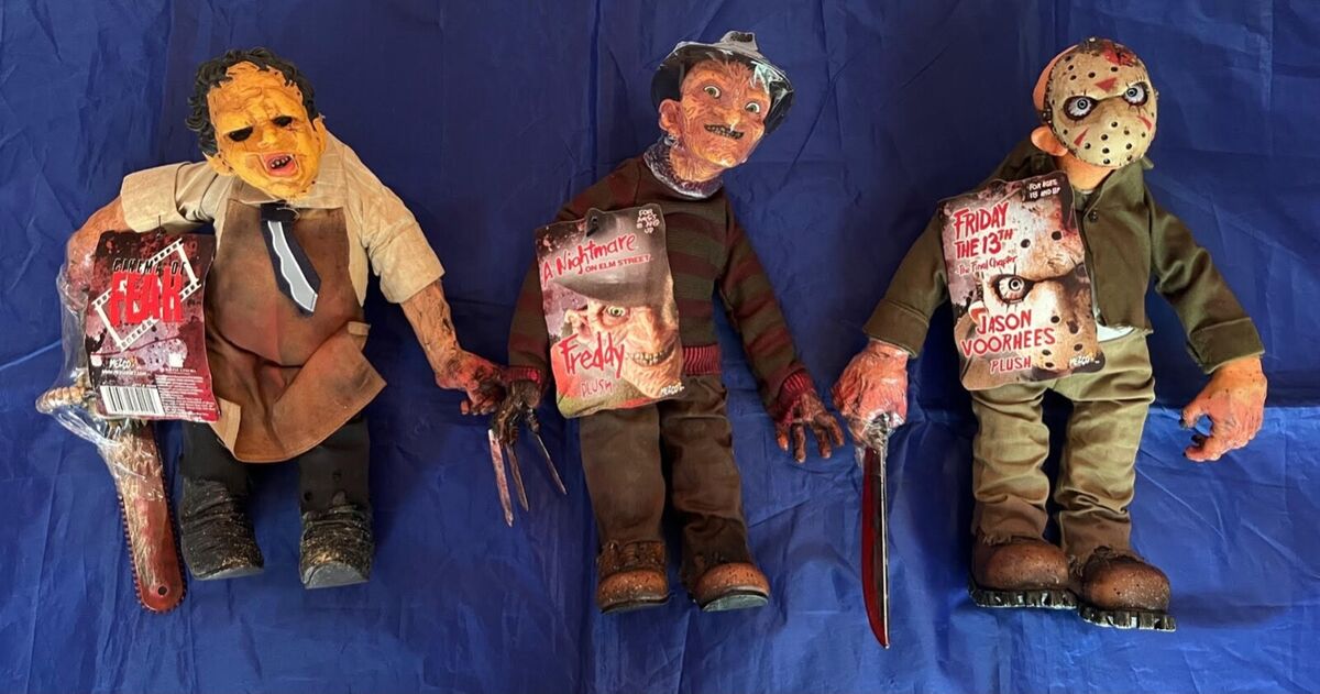 Jason, Freddy and Leatherface Cinema of Fear Mezco Plush New