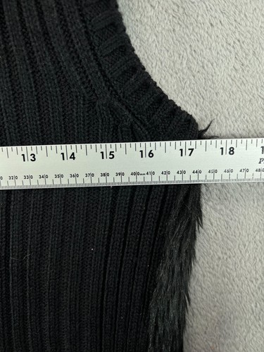 KIKIT Damen Kunstfell Westen Medium schwarz gerippt Rückenreißverschluss ärmellos Damen - Bild 2 von 7