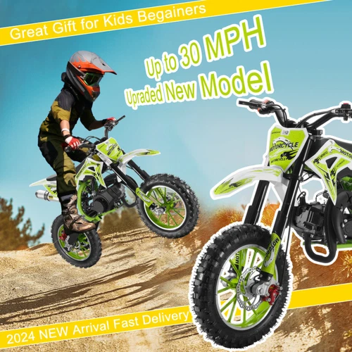 Kids Dirt Bike, Gas Power Motocross, Off Road Mini Motorcycle 49cc 2-Stroke 