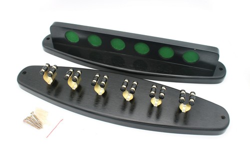 Billiards Accessories Cue Queue Holder Wall Holder OVAL for 6 Queue Black 45cm Wood - Picture 2 of 6