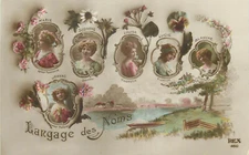 Surrealism Flowery Fantasy Women Names Language of Flowers France postcard