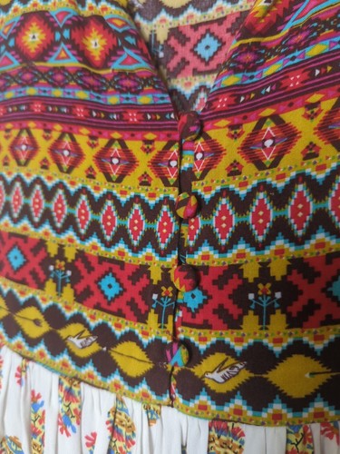 Umgee Tunic Top Blouse Aztec Size S Boho Sleeveless Flowy Summer Pineapple - Picture 7 of 14