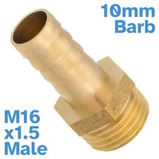 Brass 10mm Barb Hose -M16 x1.5 Male Threaded Pipe Fitting Tail Connector Thread