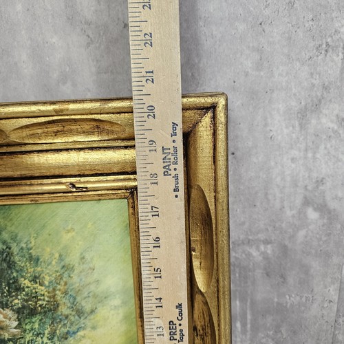 Vintage Lithographie Stillleben Blumen Blumenstrauß Vase Gold schwerer Rahmen Ge D Marco - Bild 15 von 15