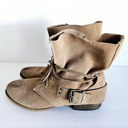 Carlos Santana Vicksburg Suede Lace Up Buckle Boots Slouch Womens Sz 9.5 Sh351.2 - Picture 3 of 8